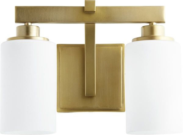 13 W Lancaster 2-light Bath Vanity Light Aged Brass Online now