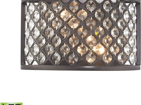 10 W Genevieve 2-Light LED Wall Sconce Oil Rubbed Bronze Online now