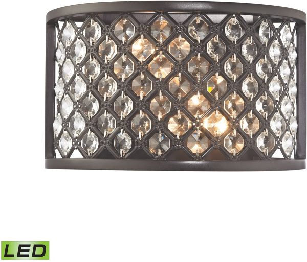 10 W Genevieve 2-Light LED Wall Sconce Oil Rubbed Bronze Online now