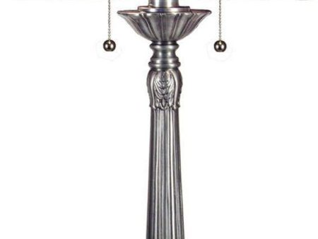 37 H Double Pull Chain Table Lamp Pewter Fashion