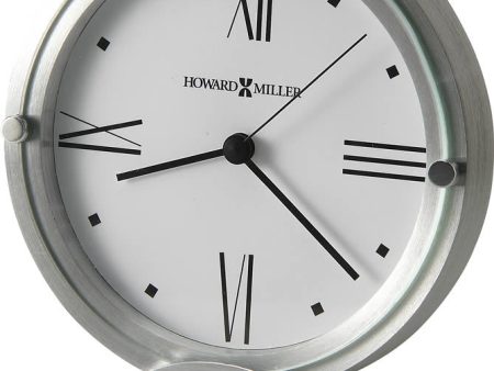 6 H Simon II Tabletop Clock Brushed Aluminum For Sale