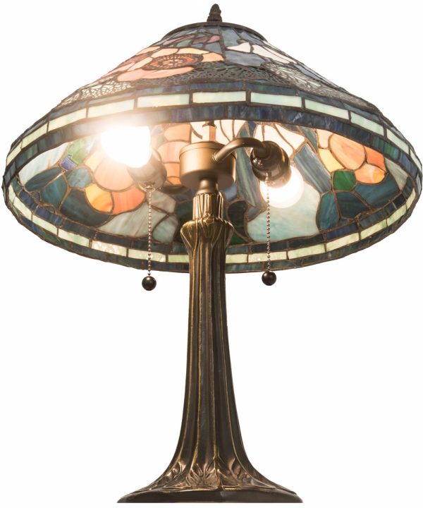 22 H Tiffany Poppy Cone Table Lamp For Sale