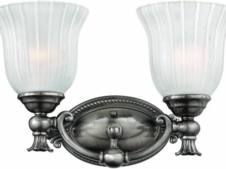 15 W Francoise 2-Light Bath Vanity Polished Antique Nickel on Sale