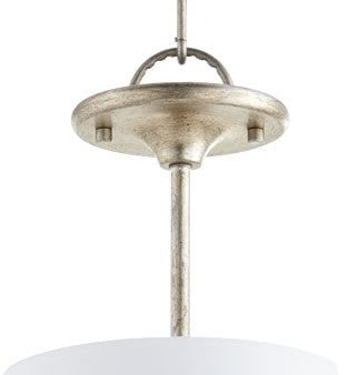 8 W Richmond 3-light Dual Mount Light Fixture Aged Silver Leaf Discount