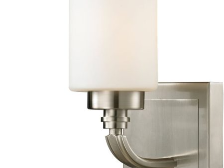 5 W Dawson 1-Light LED Vanity Brushed Nickel Opal White Glass Hot on Sale