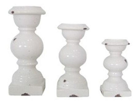 Devorah Candle Holder (Set of 3) Antique White For Discount