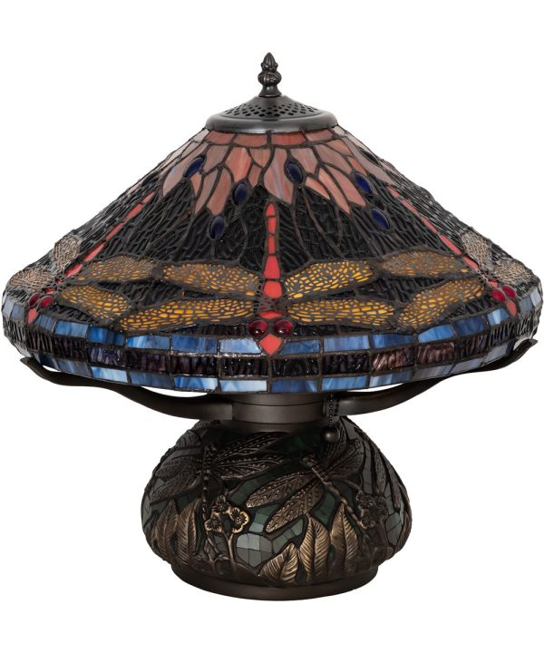 16 H Tiffany Hanginghead Dragonfly Cone Table Lamp Hot on Sale