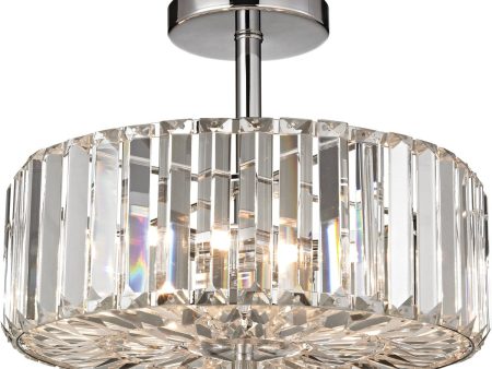 13 W 3-Light Semi Flush Brushed Nickel Fashion