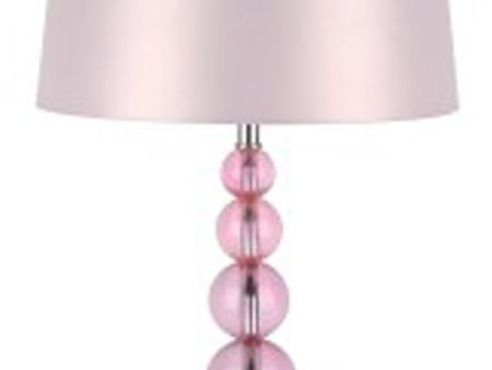 23 H Letty Crystal Table Lamp Single Pink For Sale