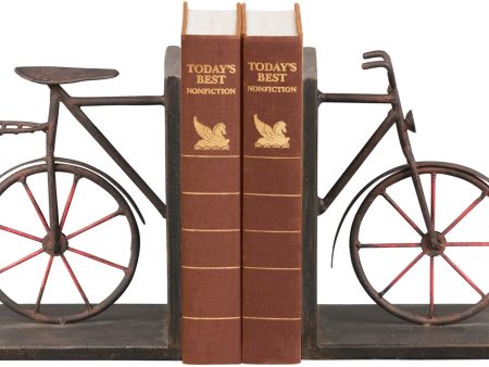 8 H Pair Bicycle Bookends Rusty Brown Online