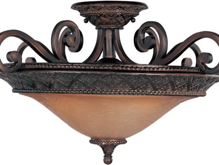 23 W Symphony 3-Light Semi-Flush Mount Oil Rubbed Bronze Online Hot Sale