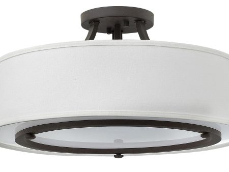 20 W Harrison 3-Light Semi-Flush Mount in Buckeye Bronze For Cheap