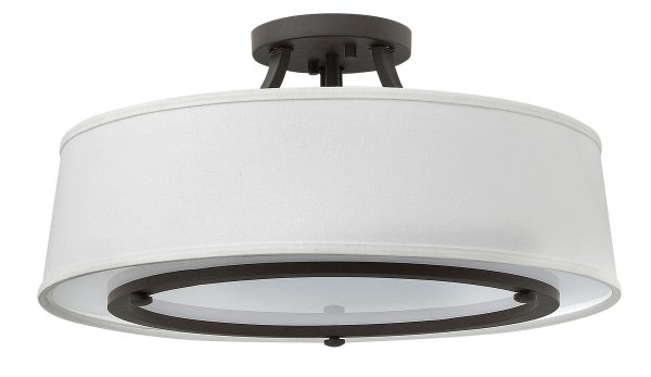 20 W Harrison 3-Light Semi-Flush Mount in Buckeye Bronze For Cheap