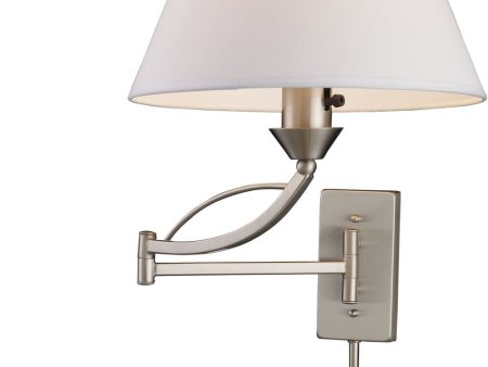 12 W Elysburg 1-Light LED Swingarm Sconce Satin Nickel Online Sale