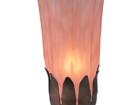 8 H Pink Blue Pond Lily Accent Lamp For Sale