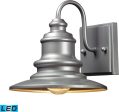 8 H Marina 1-Light Outdoor LED Sconce Matte Silver For Cheap