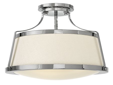 20 W Charlotte 3-Light Semi Flush Mount in Chrome Cheap