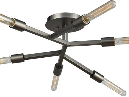 23 W Freeform 6-Light Semi Flush Aged Black Nickel Cheap