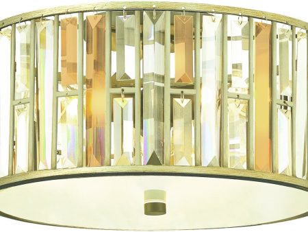 17 W Gemma 3-Light Foyer Silver Leaf Discount