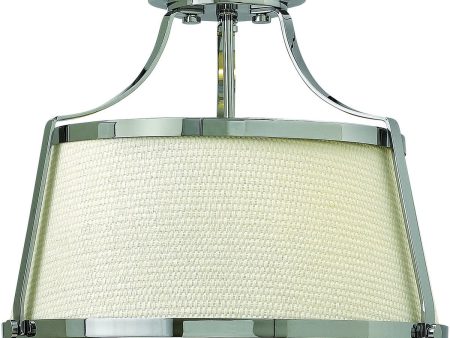 16 W Charlotte 3-Light Semi-Flush Mount Ceiling Light Chrome Cheap