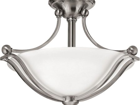 19 W Bolla 2-Light LED Semi-Flush Foyer Light Brushed Nickel Hot on Sale