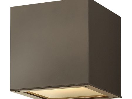 6 H Kube 1-Light Small Outdoor Wall Light in Bronze Online now