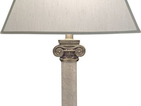 31 H 3-Way Table Lamp Burnished Brass Botticino Sale