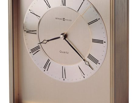 9 H Exton Table-top Clock Brushed and Polished Brass For Cheap