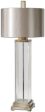 44 H Drustan 1-Light Table Lamp Brushed Nickel Hot on Sale