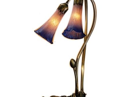 16 H 2-Light Lily Pink Blue Accent Lamp Online