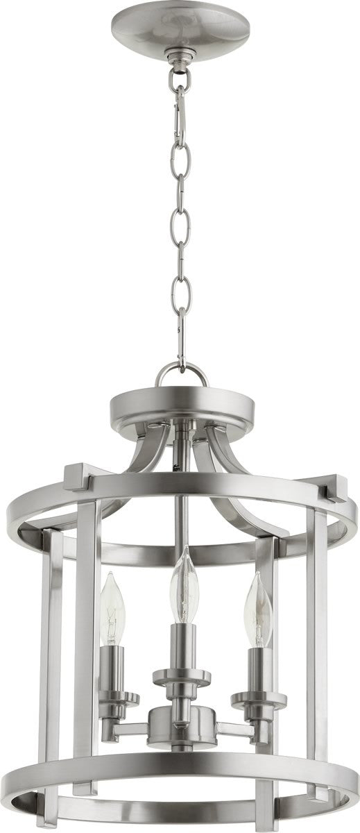 13 W Lancaster 3-light Dual Mount Light Fixture Satin Nickel For Sale