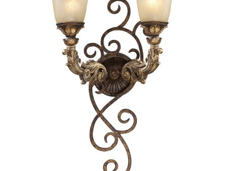 6 W Regency 2-Light LED Wall Sconce Burnt Bronze Gold Leaf Supply