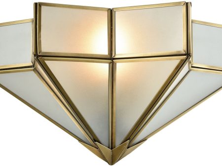 14 W Decostar 1-Light Wall Sconce Brushed Brass Frosted Glass Online Sale