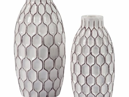 Dionna Vase Set (Set of 2) White For Discount