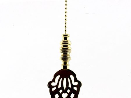 1 W Polished Brass Acorn Silhouette Fan Pull Cheap