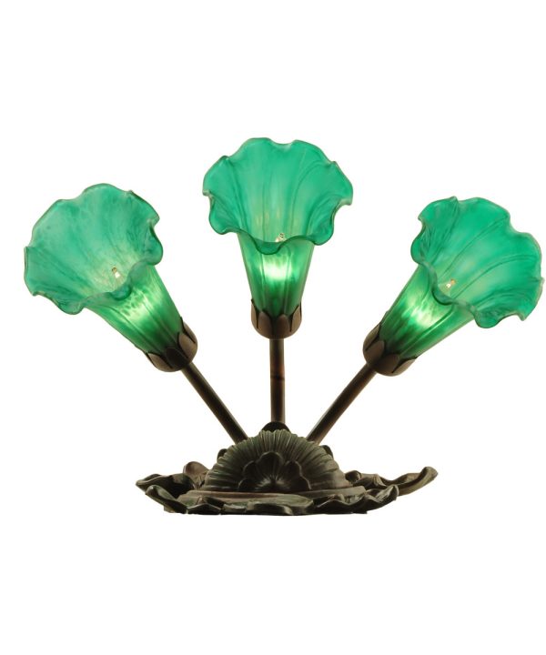 11 W Green Pond Lily 3 Light Wall Sconce Online now