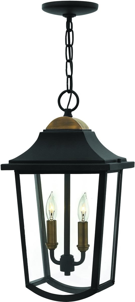 10 W Burton 2-Light Outdoor Pendant Light Black 1972BK For Sale