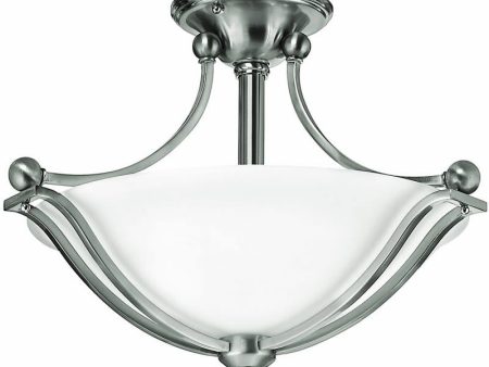 19 W Bolla 2-Light Semi-Flush Mount Fixture Brushed Nickel Online