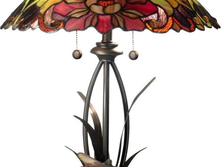 25 H 2-Light Tiffany Table Lamp Antique Bronze For Cheap