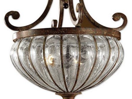 Galeana 2-Light Semi Flush Mount Antique Saddle Online now