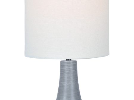 31 H Quatro 1-light Table Lamp Brushed Grey Discount