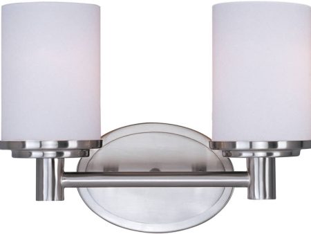 13 W Cylinder 2-Light Bath Vanity Satin Nickel Supply