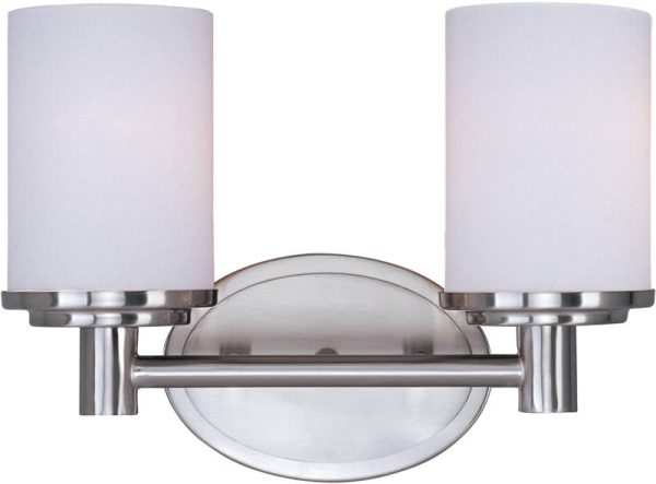 13 W Cylinder 2-Light Bath Vanity Satin Nickel Supply