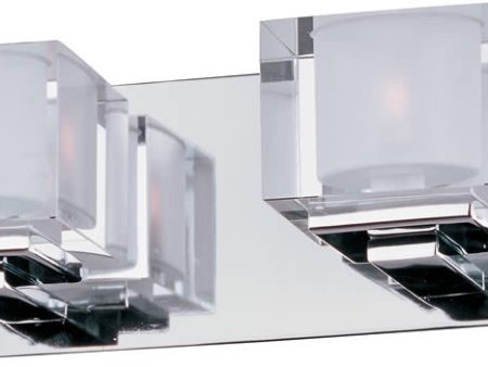 15 W Cubic 2-Light Bath Vanity Polished Chrome Online Sale