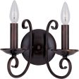 10 W Loft 2-Light Wall Sconce Oil Rubbed Bronze Hot on Sale