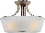 13 W Finesse 3-Light Semi-Flush Mount Satin Nickel For Sale