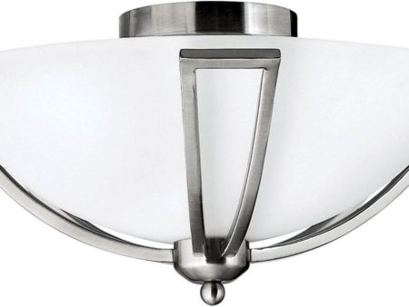 17 W Bolla 2-Light LED Bath Semi-Flush Brushed Nickel Online now