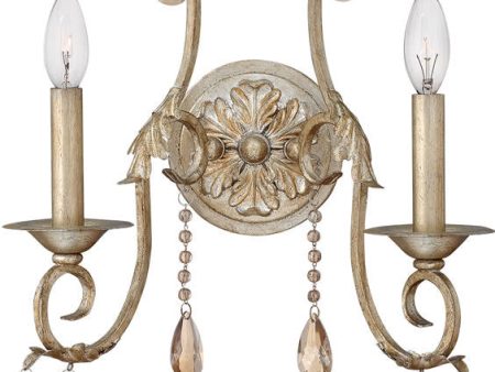 13 W Carlton 2-Light Wall Sconce Silver Leaf Online