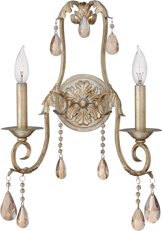 13 W Carlton 2-Light Wall Sconce Silver Leaf Online