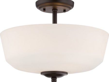 16 W Darcy 3-Light Semi-Flush Oil Rubbed For Discount